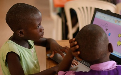 Children learning in Uganda