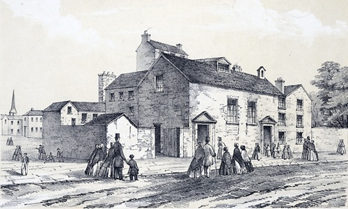 By H. Humphreys - From File:The First Methodist chapel called "The Foundry" - Capel Cyntaf y Methodistiaid Wesleyaidd a Adnabyddid Wrth "Y Foundry".jpeg Cropped and improved contrast, Public Domain