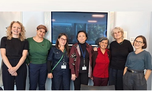 Left to Right: Dr. Vickie Cooper (Exam Panel Chair), Dr. Gunjan Sondhi (PhD Supervisor), Prof. Umut Erel (Lead PhD Supervisor), Myself, Prof. Parvati Raghuram (PhD Supervisor), Prof. Sophie Watkins (Examiner) and Dr. Rachel Humphris (Examiner)