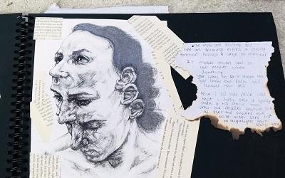 Photo kindly provided by Amir Jafari: "A Portrait of my Mother. Drawing Under Lockdown".