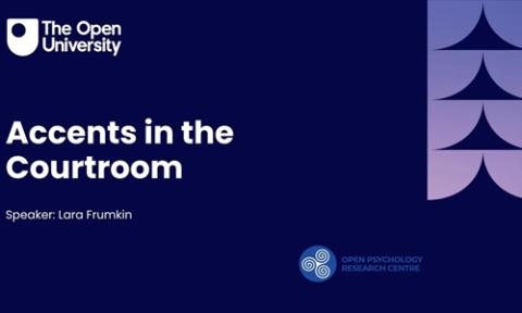 Video thumbnail with text "Accents in the Courtroom" with OU logos