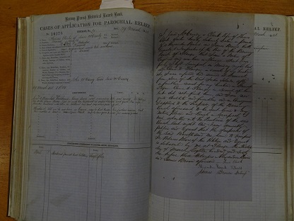 Application for Parochial Relief, Barony Parish, 29 March 1861