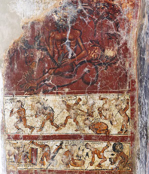 The Place of Hell, wall painting, Church of the Virgin, Sklavopoula, Crete