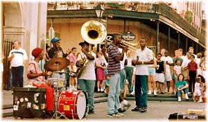Street musicians, May 1989, New Orleans. Photo: Brenda Anderson