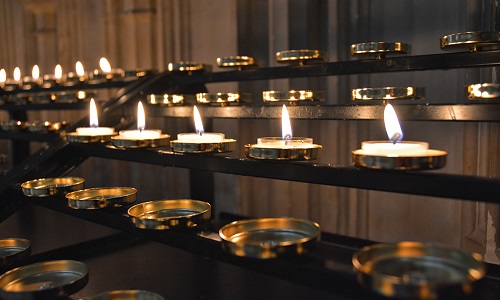 Votive candles in York Minster