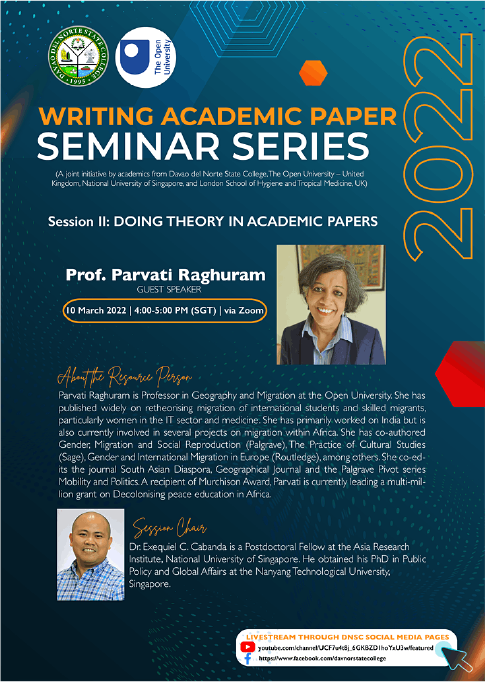 Writing Academic Paper - Seminar Series - Session 2 flyer details