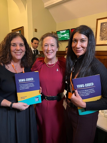 Researchers discussing policy findings with Member of Parliament for Milton Keynes