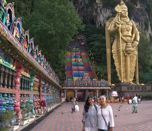 Dr. Keshia and her mother at Batu Caves