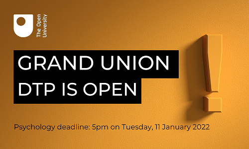 Image with text Grand Union DTP is Open and closing date