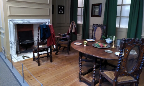 A display of early modern furnishings at the Museum of the Home