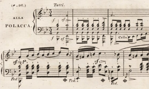 a photocopy of a music piece 