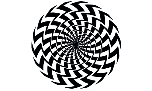 a black spiral against a white background