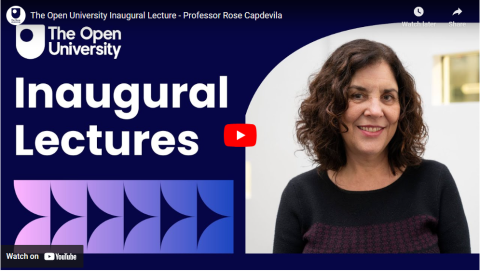 Screenshot of the Inaugural Lectures YouTube thumbnail with the options to play and share