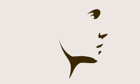 Abstract face silhouette side profile