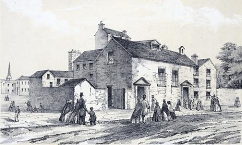 By H. Humphreys - From File:The First Methodist chapel called "The Foundry" - Capel Cyntaf y Methodistiaid Wesleyaidd a Adnabyddid Wrth "Y Foundry".jpeg Cropped and improved contrast, Public Domain