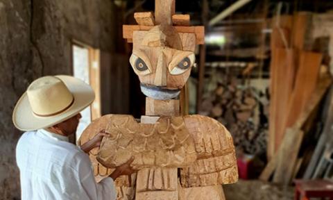 Jun Tiburcio with Totem Latamat