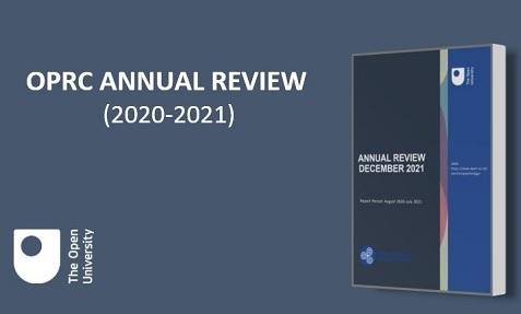 OPRC Annual Review 2020-2021 text and book cover