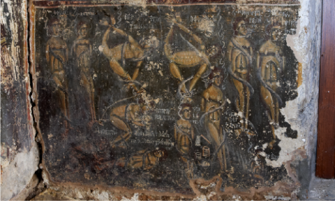 Church of Saint John the Baptist, Individual Sinners, 1389/90, wall painting (west wall), Kritsa (Merambello), Lassithi, Crete.