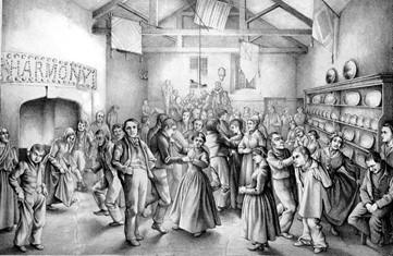 Mentally ill patients dancing at a ball at Somerset County Asylum.