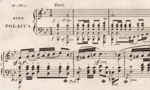 a photocopy of a music piece 