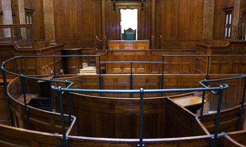 Empty courtroom. (c) Ken Biggs / Alamy Stock Photo